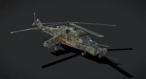 Russian Mi-24 Cockpit Helicopter Free 3d Model - .Fbx - Open3dModel