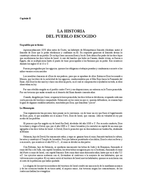 Capítulo Ii Historia Del Pueblo Escogido Pdf El Antiguo Israel Y