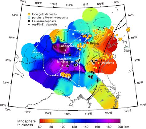 Lithosphere Thickness And Spatial Distribution Of Late Mesozoic