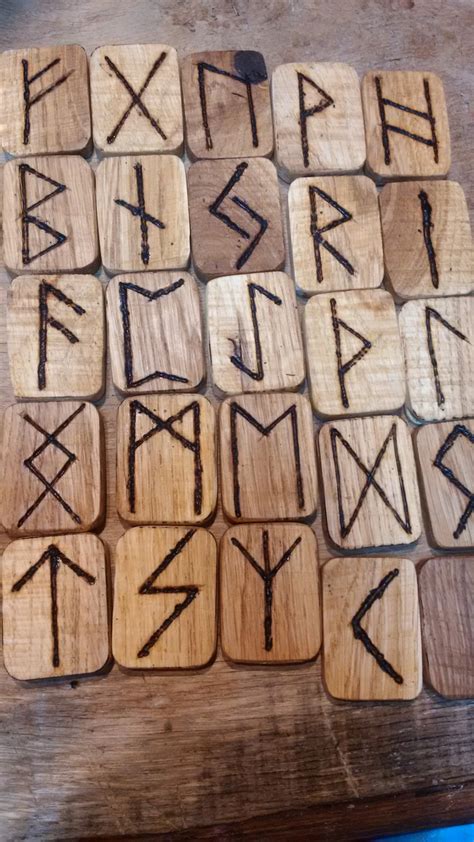 Elder Futhark Rune Set Rustic Oak Etsy