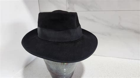 Genuine Mens Vintage Akubra Black Bogart Pure Fur F Gem