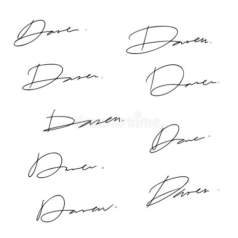 Letter D Signature Ideas For Document Certificates Stock Image