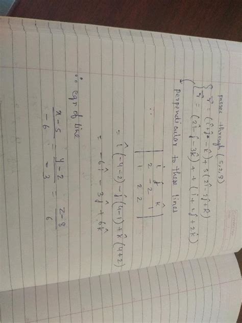 Find The Parametric Form Of Vector Equation And Cartesian Equations Of