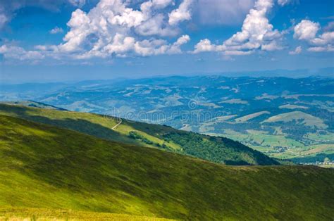 Background Landscape With Ukrainian Carpathian Mountains In The