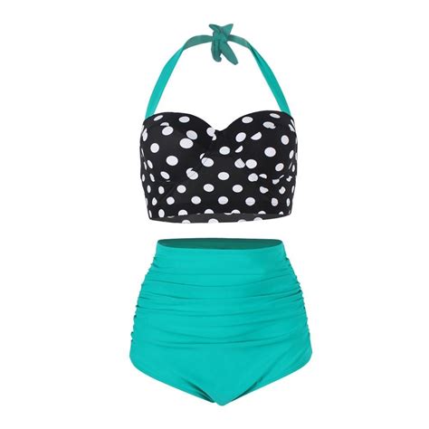 Simple Slim High Waisted Polka Dot Tied Bikini On Storenvy