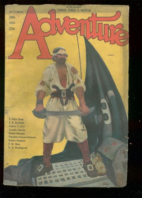 Adventure Pulp Oct 30 1922 Pirate Treasure Cover Rivera G Vg Comic