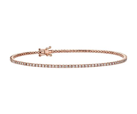 Diamond Tennis Bracelet In 14k Rose Gold 1 Ct Tw Blue Nile