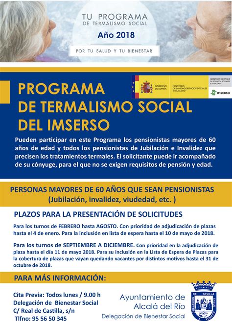 Plazo Abierto Para Solicitar El Programa De Termalismo Social Del IMSERSO