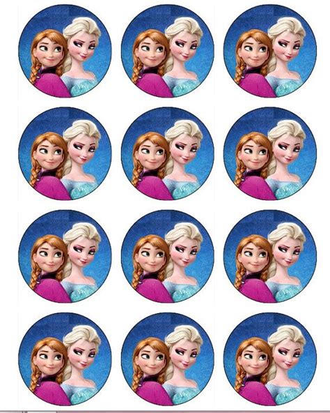 Disney Frozen Queen Anna And Elsa Edible Cupcake Toppers Frozen