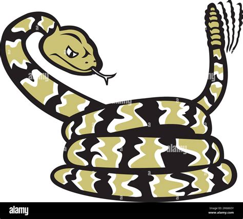 A Cartoon Of A Coiled Rattlesnake Stock Vector Image Art Alamy