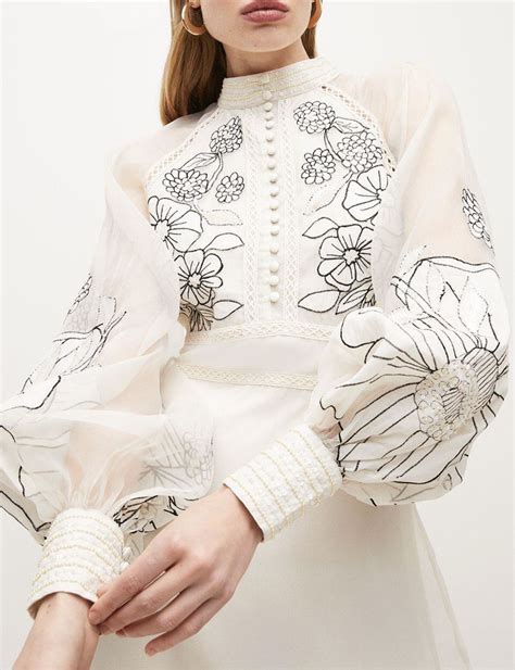 Statement Embroidered Floral Blouse Black Artofit