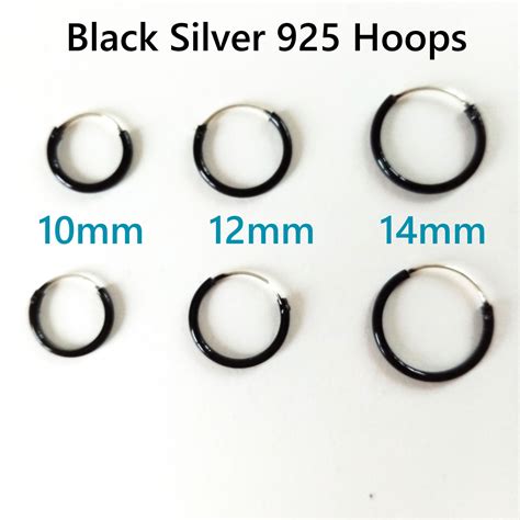 Black Hoops various diameters: 10mm 12mm 14mm Black | Etsy