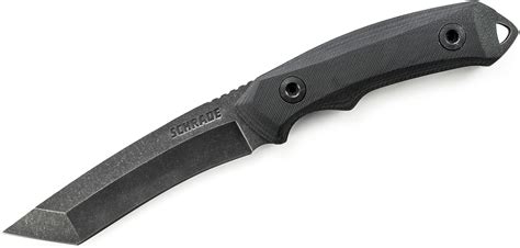 Schrade SCHF11 Tactical Fixed 4 8 Black Stonewash Recurve Tanto Blade