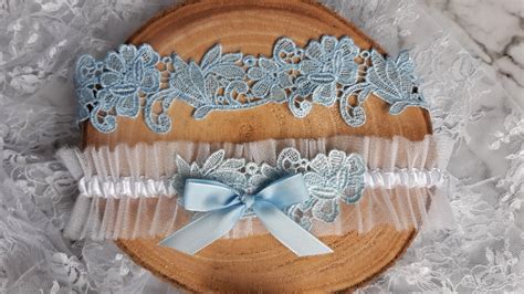 Braut Strumpfband Spitze Blau Mit Blau Schleife Hochzeit Etsy De