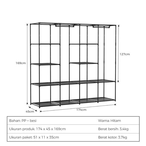 Jual Homestorage Lemari Baju Gantung Stand Hanger Serbaguna Portable Rak Gantungan Baju