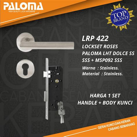 Jual PALOMA LRP 422 HANDLE PINTU KUNCI SATU SET STAINLESS GAGANG PINTU