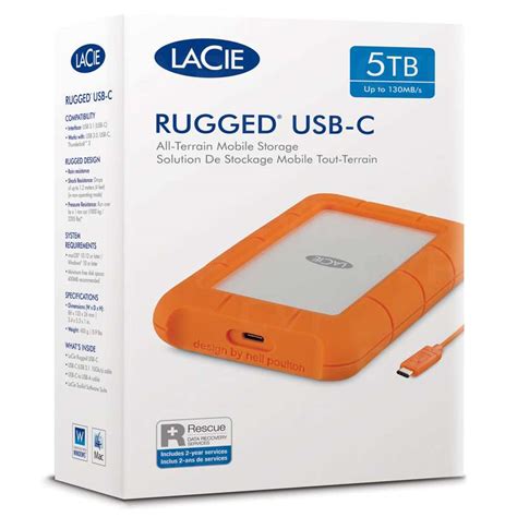 5TB LACIE RUGGED USB-C USB 3.1 TYPE C 3600 RPM 1 MB 2.5E (STFR5000800)