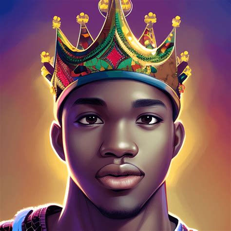 African American King Man Wearing Crown · Creative Fabrica