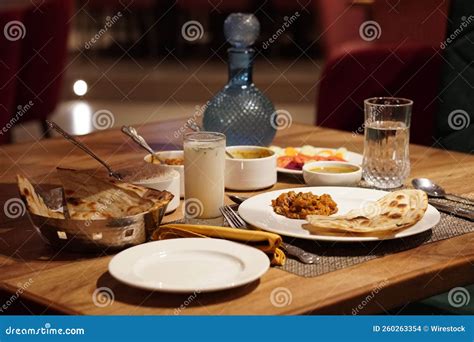 Traditional Indian Food on a Restaurant Table Editorial Stock Image ...