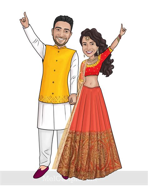 Indian Couple Cartoon Wedding Couple Cartoon Indian Wedding Couple