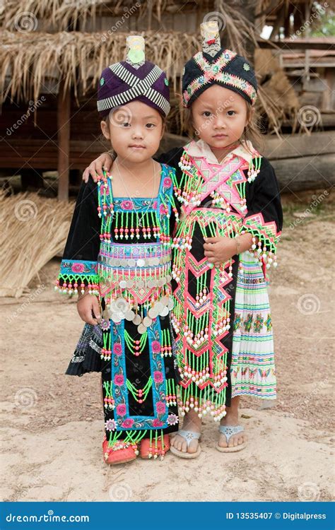 Girls of Laos Ethnic Group Hmong Stock Image - Image of indigenous ...