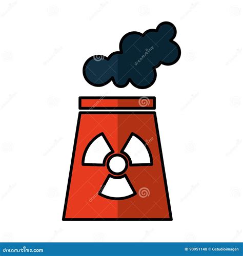 Nuclear Plant Chimney Icon Stock Vector Illustration Of Radiation