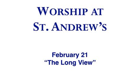 February 21 The Long View Youtube