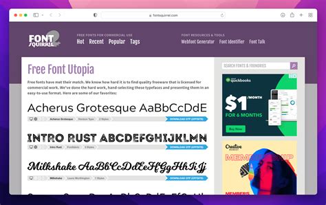 free websites for web fonts (that aren't google fonts)