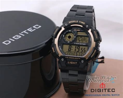 Empirewatches Jam Tangan Digitec DG3071T Pria Rantai Stainless Digital