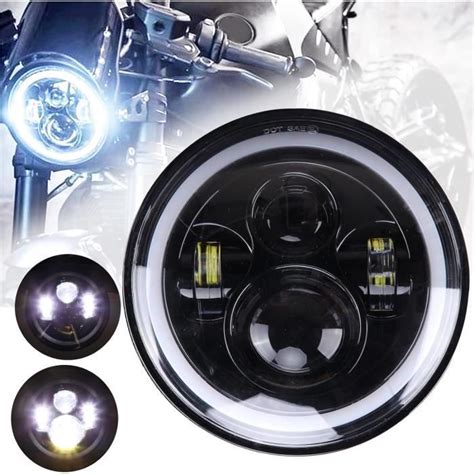 7 Pouces Moto Led Phare Avant Hi Lo Faisceau Phare Avec Drl Rond