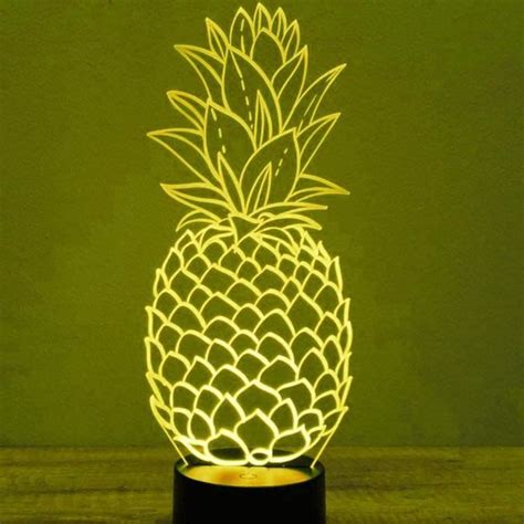 3D Ananas Lampe Illusion Optique Led Veilleuse Optiques Illusions Lampe