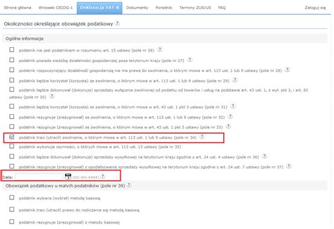 Deklaracja Vat R Utrata Prawa Do Zwolnienia Z Podatku Vat Przez Osoby