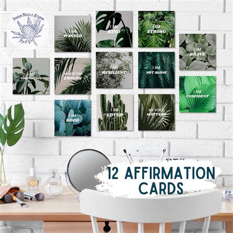 Pflanzen Affirmation Spiegel Etiketten Boho Affirmation Station