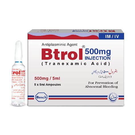 Btrol 500mg Injection Bosch Pharmaceuticals Pvt Ltd