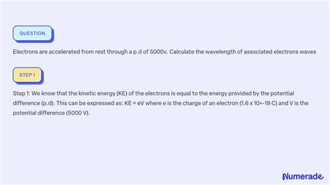 Solved Electrons Are Accelerated From Rest Through A P D Of V