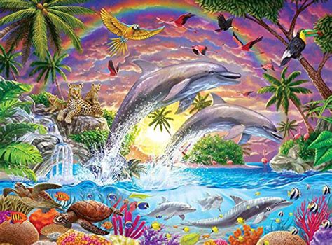 Rainbow Sea Dolphin 5D Diamond Painting - 5diamondpainting.com – Five ...