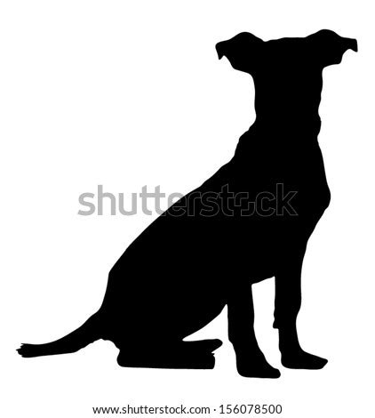 Black and white dog silhouette vector Free Vector / 4Vector