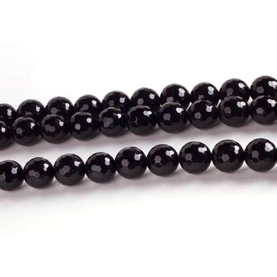 Mm Faceted Rondell Black Onyx Stone Beads Natural Semiprecious Gemstone