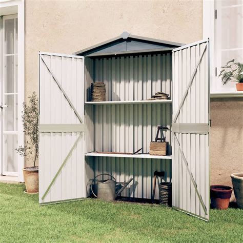 Buy Foecy Manor Outdoor Garden Storage Shed Galvanized Metal Garden