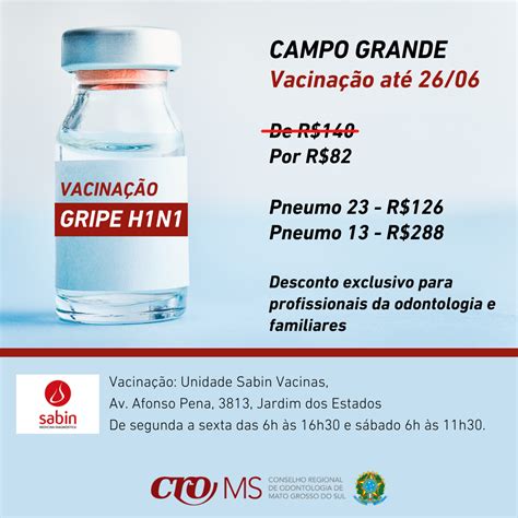 Vacinação desconto Influenza Quadrivalente Pneumo 23 e Pneumo 13