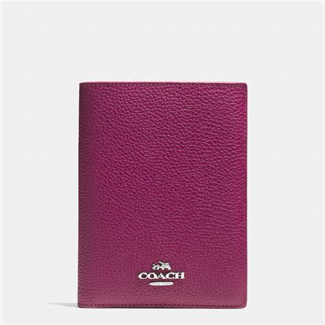 Coach Passport Case In Polished Pebble Leather In Purple Lyst