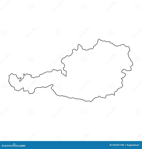 Highly Detailed Austria Map With Borders Isolated On Background Stock