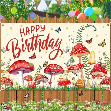 Snapklik.com : Mushroom Birthday Party Decorations, Mushroom Birthday