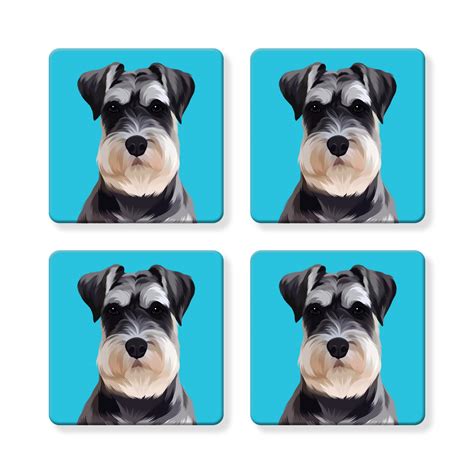 Set Of Mdf Coasters Schnauzer Naked Decor