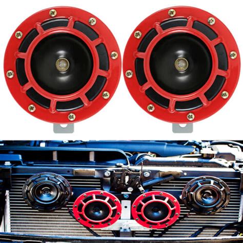 Pcs Red V Db Dual Car Grille Horn Compact Electric Super Tone