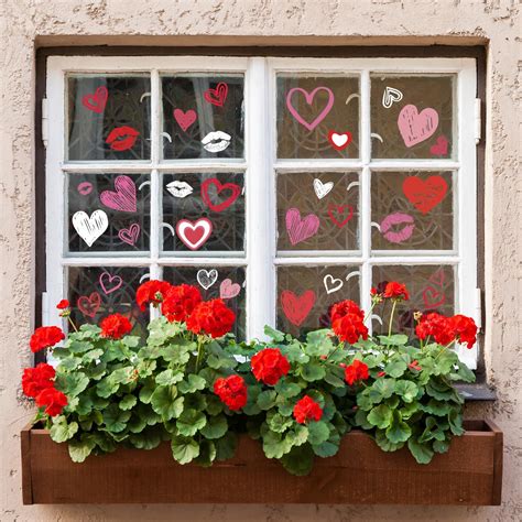 Amazon Quera 10 Sheets Valentine Window Clings Glitter Stickers