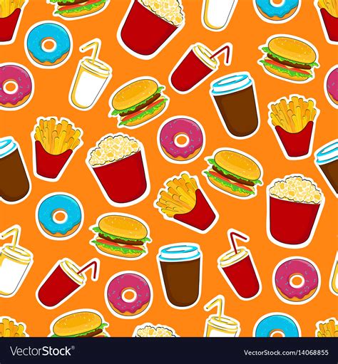 Fast food seamless background Royalty Free Vector Image