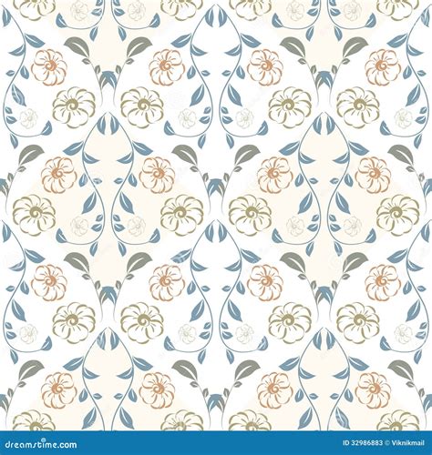 Pastel Floral Seamless Pattern In Vintage Style Stock Vector