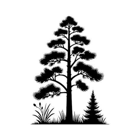 Premium Vector Pine Tree Silhouette Vector Illustration