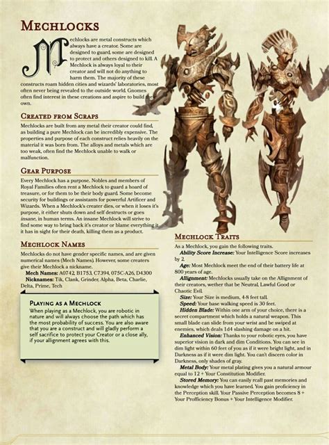 Dnd E Homebrew Dungeons And Dragons Races Dungeons And Dragons